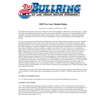 Pro Late Model Rules