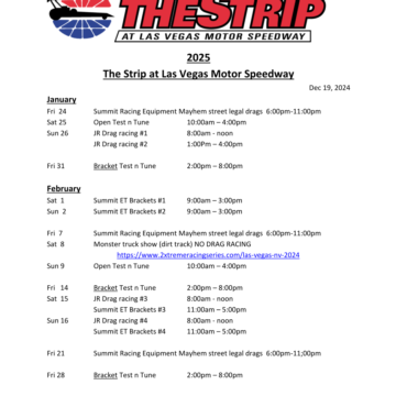 2025 Strip: Complete Schedule