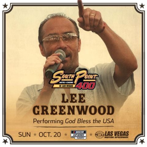 Lee Greenwood to Perform "God Bless the U.S.A." before the start of the South Point 400