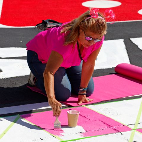 2024 SP400 Breast Cancer Paint Start/Finish Line Pink